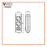 Колодка для подовжувача VIKO by Panasonic Multi-Let 2 гнізда із заземленням і кнопкою, фото 2