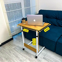 Приліжковий стіл для ноутбука на колесах з регулюванням висоти 400х600мм