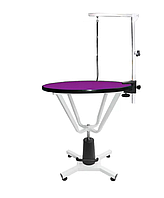 Гидравлический стол Blovi Event, фиолет верх с диаметром 70 см
