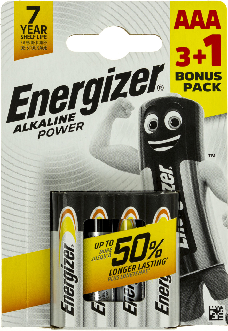 Батарейки Energizer Alkaline Power LR-03/блістер 3+1шт(12)