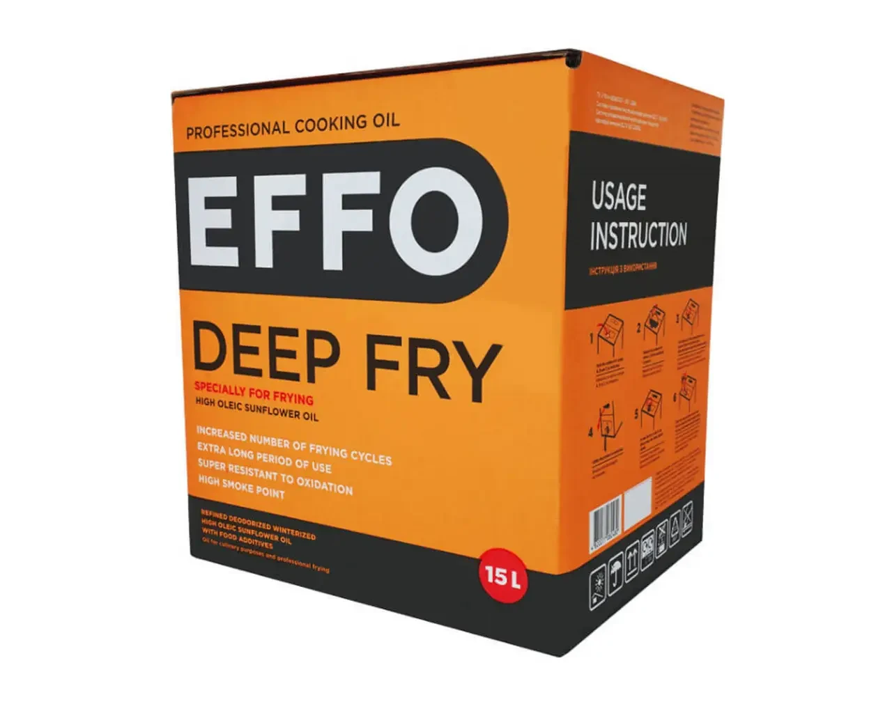 Олія соняшникова рафінована високоолеїнова ТМ EFFO DEEP FRY, 15л