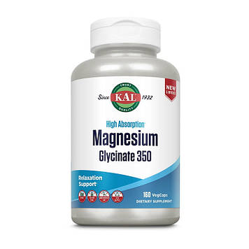 Магній (з гліцинату) KAL Magnesium Glycinate 350 (160 veg caps)