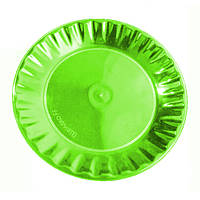 Пластиковая тарелка стекловидная Ø 205 мм зеленая 10шт/уп
