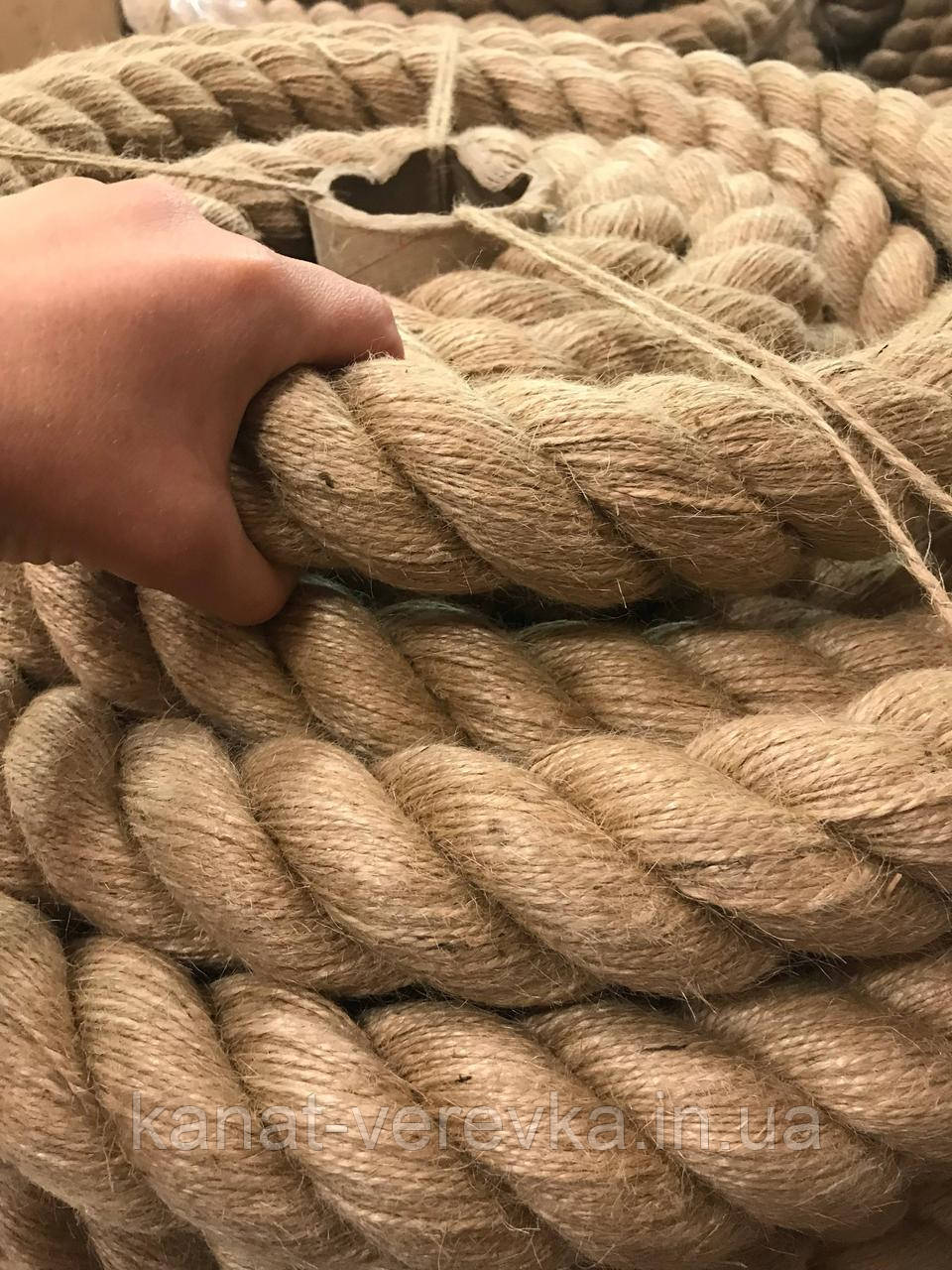 60 мм - 50 м. Джутовий канат для декоративного оздоблення