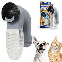 Машинка для вычесывания шерсти у собак и кошек Shed Pal / Щетка-пылесос для удаления шерсти животных