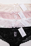 Жіночий кружевний комплект нижньої білизни бюстгальтер і трусики кольору шампань чашка А В, фото 7