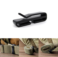 Кліпса-затискач для фіксації лямок, ременя, строп, система Molle (чорний)