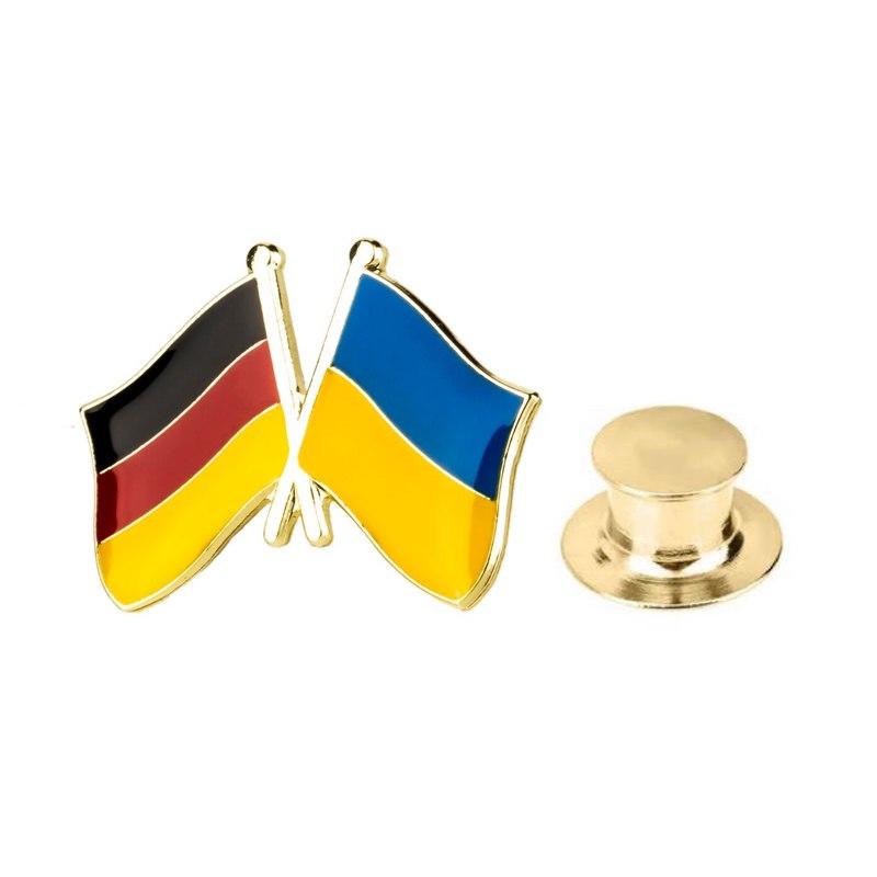 Значок BROCHE Прапор Німеччина-Україна різнобарвний BRGV112800