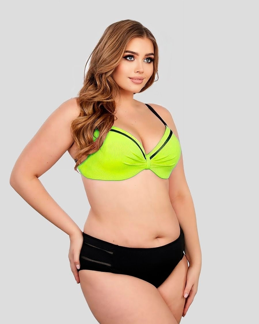 Купальник із м'якою чашкою тканина в рубчик Z.Five 5716-20 лимонний на 48 50 52 укр розмір