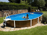 Каркасный овальный басейн AZURO DE LUXE Ø5,5х3,7х1,2м с песочным фильтром