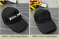 Бейсболка черная с вышивкой Palm Angels White, Black / Летняя кепка унисекс черная (арт. 14061-3)