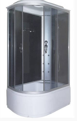 Душовий гідробокс 120*80*210 см переднє скло gray, заднє скло black, глибокий піддон (правосторонній), фото 1