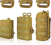 Khaki EEEKit 3 Pack Molle Bag Компактный тактический Molle Pouche EDC Utility Fanny Pack Поясная сумка с