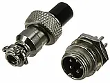 Штекер + роз'єм живлення пари GX12-5P 12 mm, 5 контактів, монтажний, фото 2