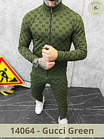 Мужской спортивный костюм Gucci Green, Black /Костюм спортивный зеленый, черный Гуччи для мужчин (арт.14064-5) Green, L
