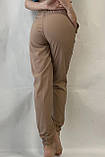 Літні штани жіночі на манжеті, молодіжні літні штани джоггеры на резинці 0103 темносині, фото 8