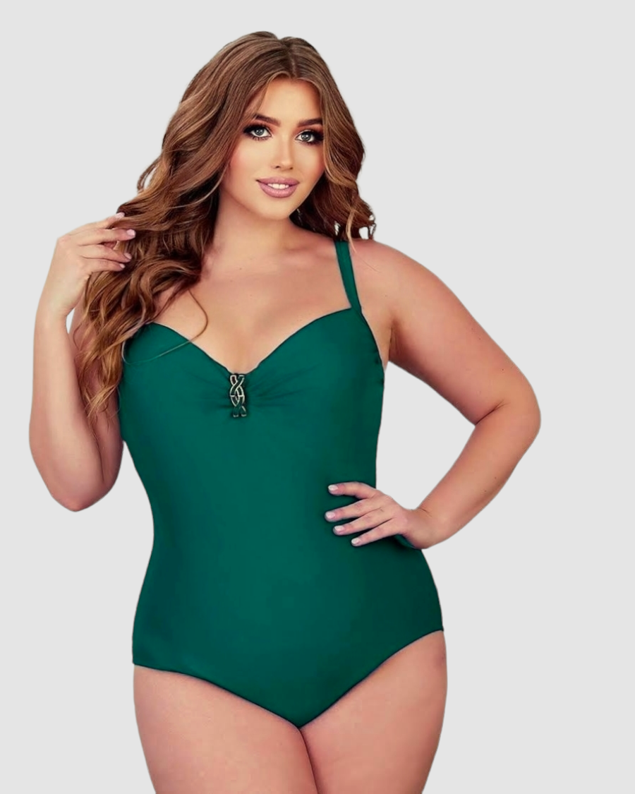 ОПТ Суцільний купальник для повних Z.Five 55376 зелений на 50 52 54 56 58 розмір