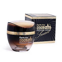 Омолаживающий крем для лица с золотом и муцином улитки Farm Stay Gold Snail Premium Cream 50g