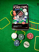 Покерний набір на 100 фішок  ⁇  набір для гри в покер із номіналом новий