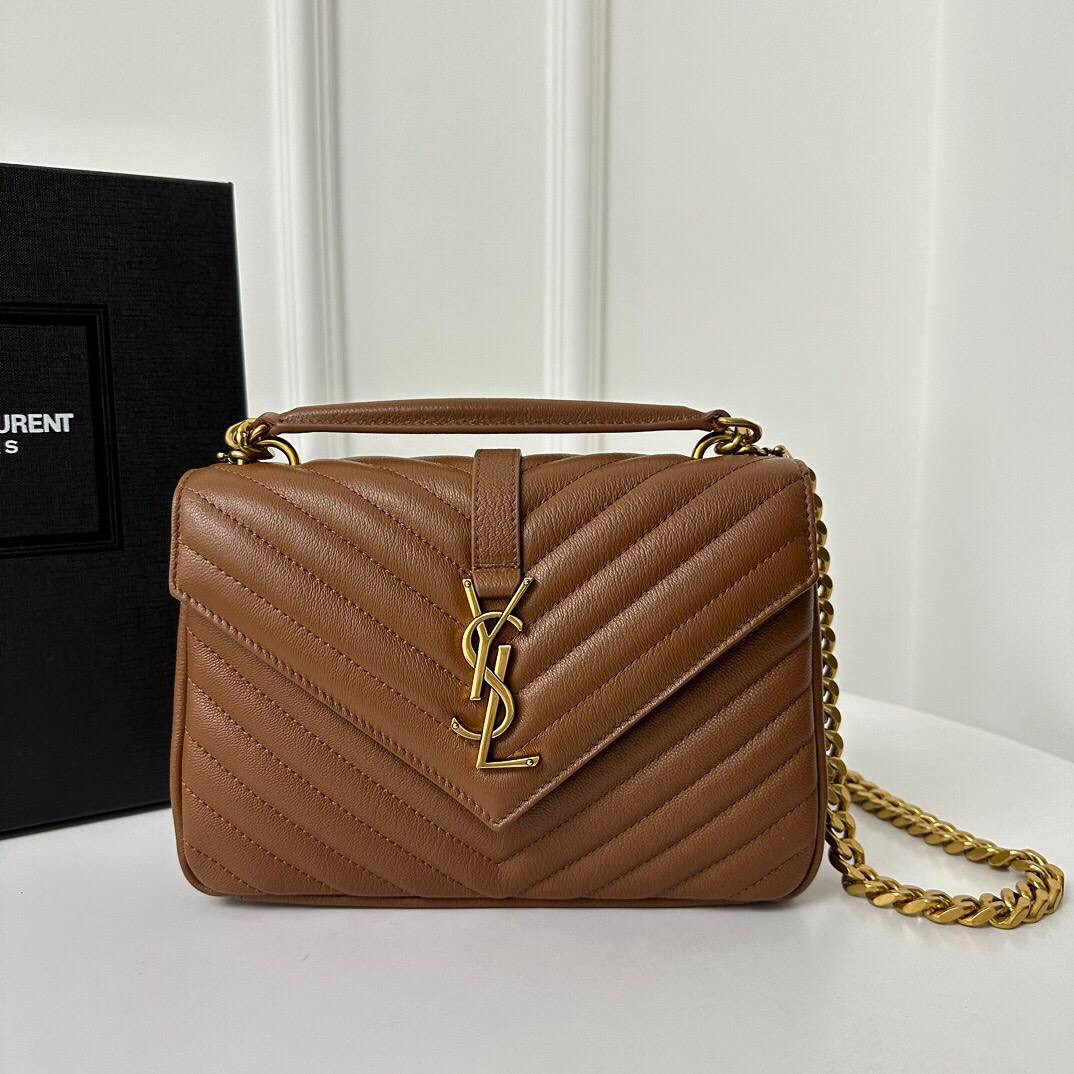 Сумка YSL College з ланцюжком зі стьобаної шкіри