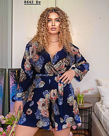 Жіночий комбінезон батальний з довгим рукавом 8642 Ет