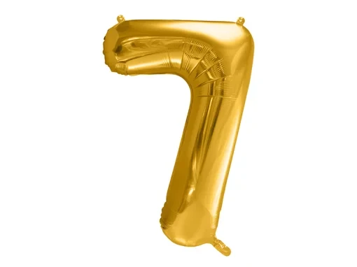 PartyDeco 34"/86 см Цифра 7 золото. Фольговані кульки цифри - В УП