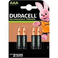 Акумулятор "Duracell" AAA/HR3 (1.2V Ni-Mh 750mAh блістер 4шт)