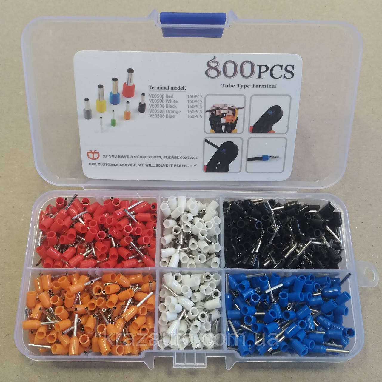 Набір кабельних наконечників гільзи (0,5-4,0) 800 шт TY-347, фото 1