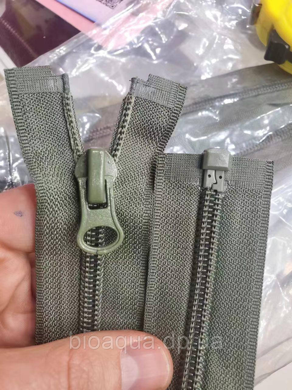 60см Блискавка спіраль (змійка), нейлонова, роз'ємна із пластиковим замком. Розмір 8 посилена. Колір Army green (хакі) для ЗСУ, фото 1