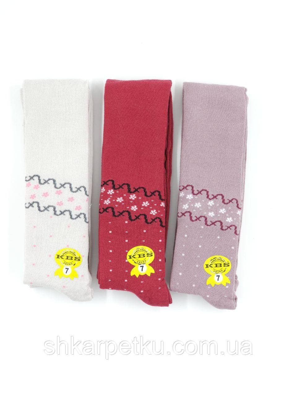 Дитячі демісезонні колготки KBS принт, бавовна для дівчаток 3 пар/уп мікс кольорів, фото 1