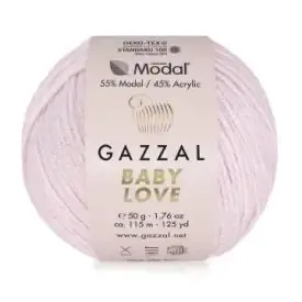 Пряжа акрилова дитяча Бебі Лав (Baby Love) 1606 світло-рожевий Gazzal 1BDE2-1
