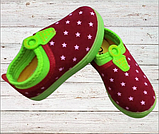 Мокасини дитячі яскраві червоні з салатовим, фото 3