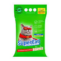 Древесный наполнитель для кошачьего туалета SuperCat зеленый с ароматизатором 3 кг Акция