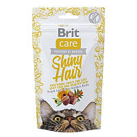 Лакомство для здоровья кожи и шерсти кошек Brit Care Functional Snack Shiny Hair 50 г