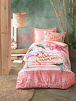 Детский комплект постельного белья фламинго односпальный розовый Cotton boх Girls Flamingos