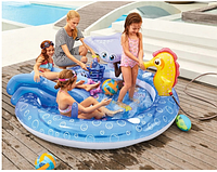СТОК Бассейн надувной центр для детей PLAY TIVE Аквариум с горкой с игрушками (германия) прибл. Ш 185 x В 89