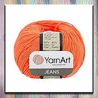 Пряжа бавовняна Джинс (Jeans) 61 корал YarnArt (ЯрнАрт) 17768-1