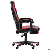 Комп'ютерне крісло VR-Racer-Dexter-Webster чорний-червоний колір сидіння з підніжкою висувною, фото 5