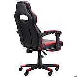 Комп'ютерне крісло VR-Racer-Dexter-Webster чорний-червоний колір сидіння з підніжкою висувною, фото 6