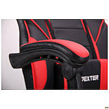 Комп'ютерне крісло VR-Racer-Dexter-Webster чорний-червоний колір сидіння з підніжкою висувною, фото 8