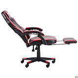Комп'ютерне крісло VR-Racer-Dexter-Webster чорний-червоний колір сидіння з підніжкою висувною, фото 2