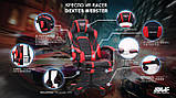 Комп'ютерне крісло VR-Racer-Dexter-Webster чорний-червоний колір сидіння з підніжкою висувною, фото 10