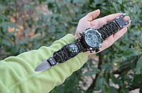Ремешок для часов из паракорда с плетением королевская кобра и застежкой-нож + брелок в подарок
