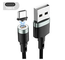 Магнітний дата кабель USB - Type-C кабель для швидкого заряджання USLION 3A 1м