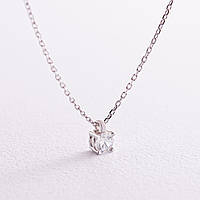 Серебряное колье с фианитом 908-01045