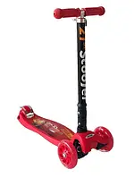 💚Самокат дитячий Scooter з підсвічуванням коліс 03 MZ Червоний