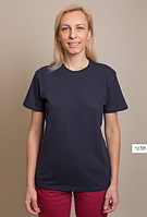 Футболка жіноча стильна однотонна GBI Стандарт (Бавовна) Синій розмір S (12549)