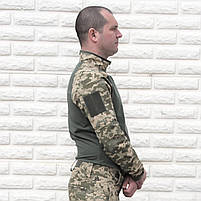 Сорочка демісезонна піксель Тактична з тканини РИП СТОП вогнетривка кофта убокс для військових, фото 4