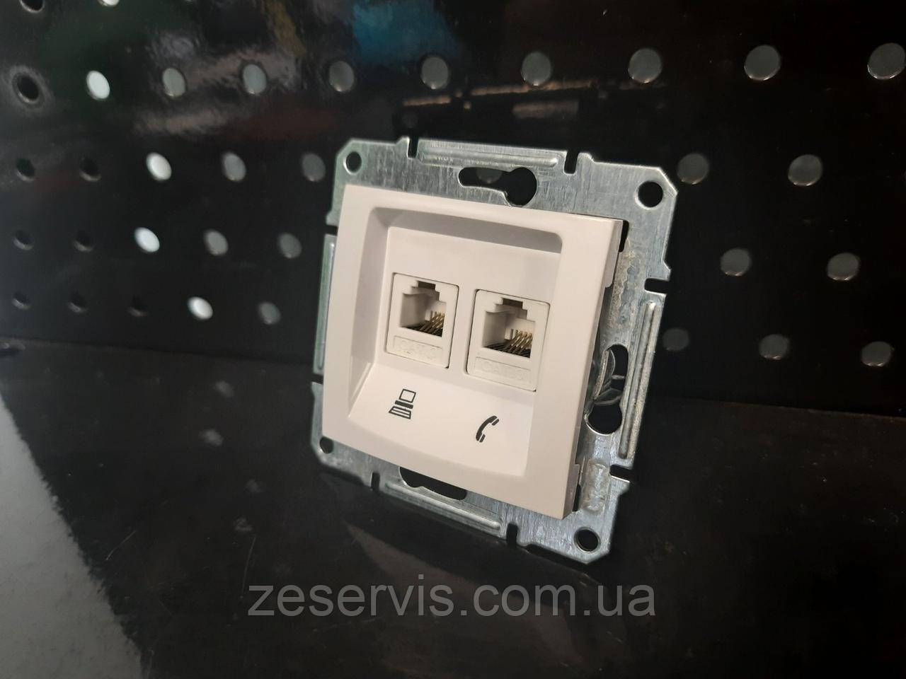 Розетка RJ11+RJ45, білий, серія Sedna, Schneider Electric