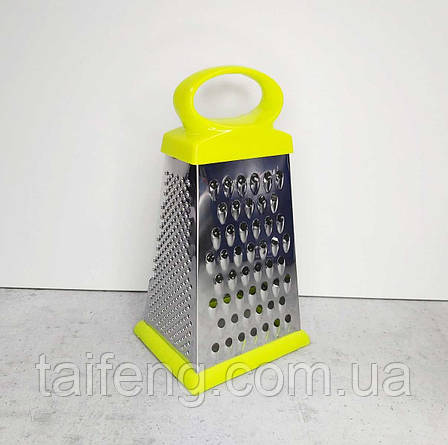 Тертка 4-гранна сріблястий/ салатовий A-PLUS 1011, фото 1
